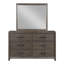 Commode combinée en bois massif à 6 tiroirs l 61,9 po Kawona