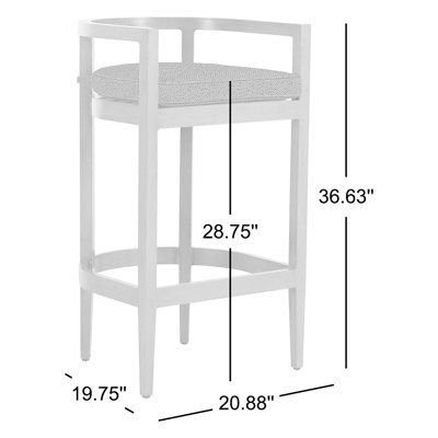 Tabouret de bar en aluminium 28,75 "avec coussin Santa Barbara