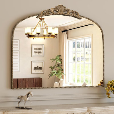 Baroque Raised-Dot Decorative Mirror, Vintage Gold