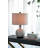 14X14x23" White And Grey Glass Table Lamp