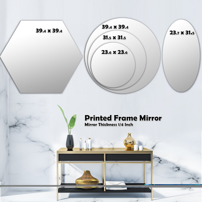 Miroir mural Wave, H 31,5 po x l po, Vague de feuilles tropicales