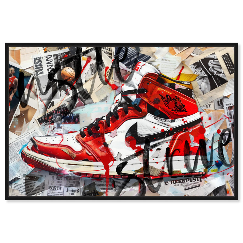 Art mural mural de style urbain par Notoriart, H 11 po x l 16 po, Cadre noir