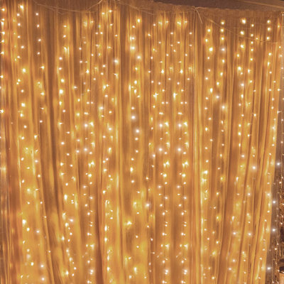  300 LED Window Curtain String Lights for Christmas, Wedding, Party, Garden, Indoor & Outdoor Decor