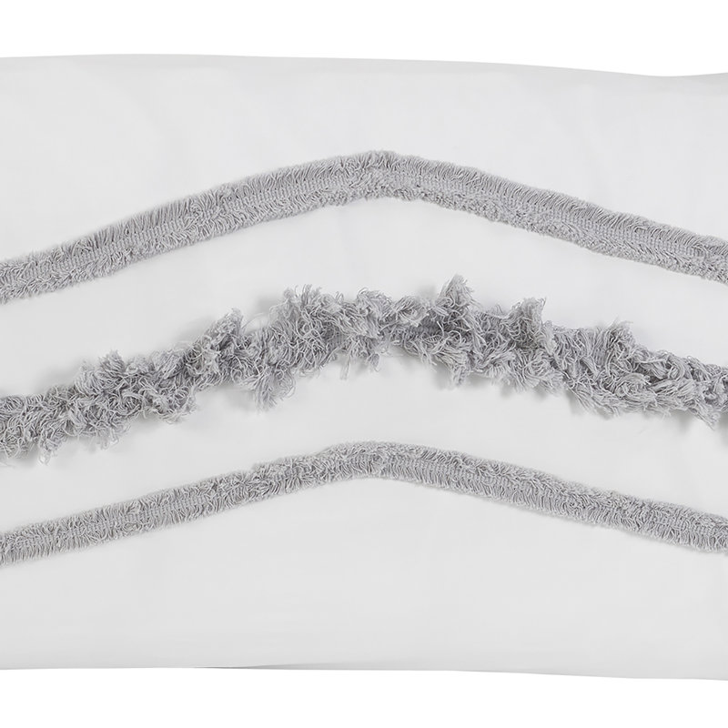 Housses de coussin décoratives blanches et grises Boho (ensemble de 2) par Sweet Jojo Designs