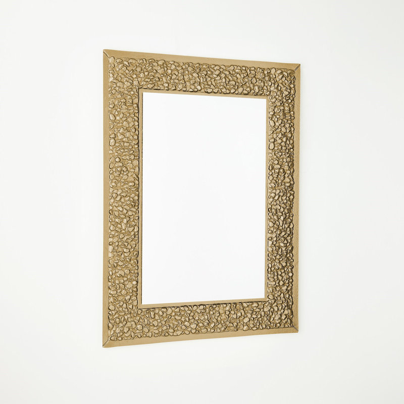 Golden Stone Metal Rectangle Mirror