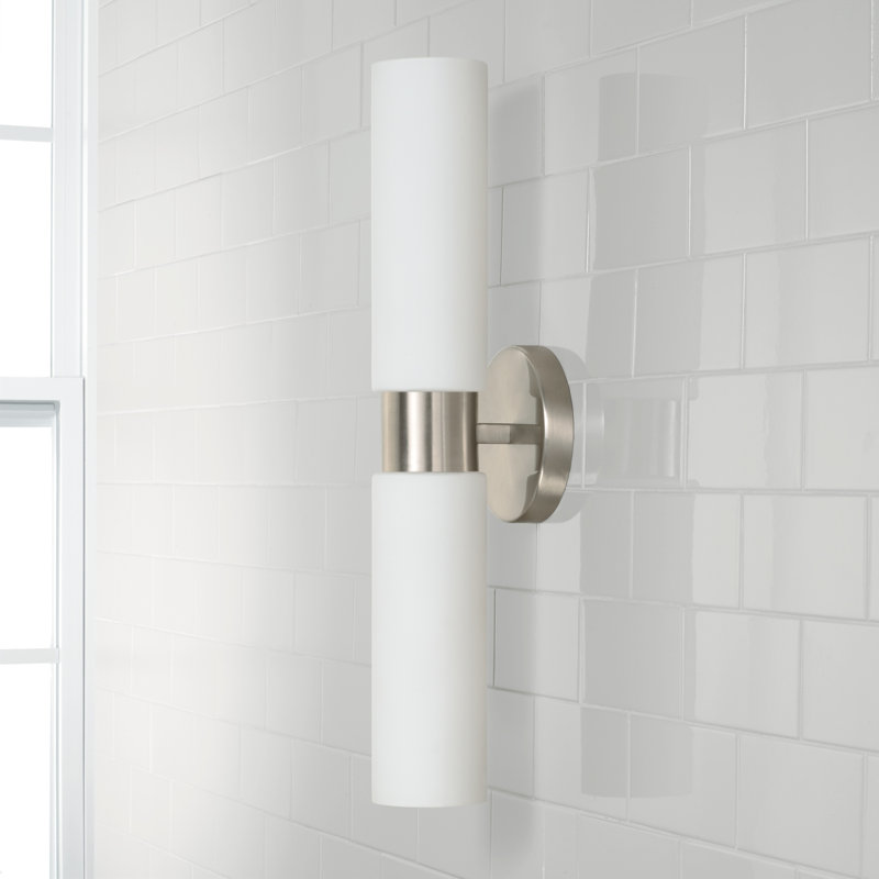 Theo Steel Wallchiere, Brushed Nickel, White