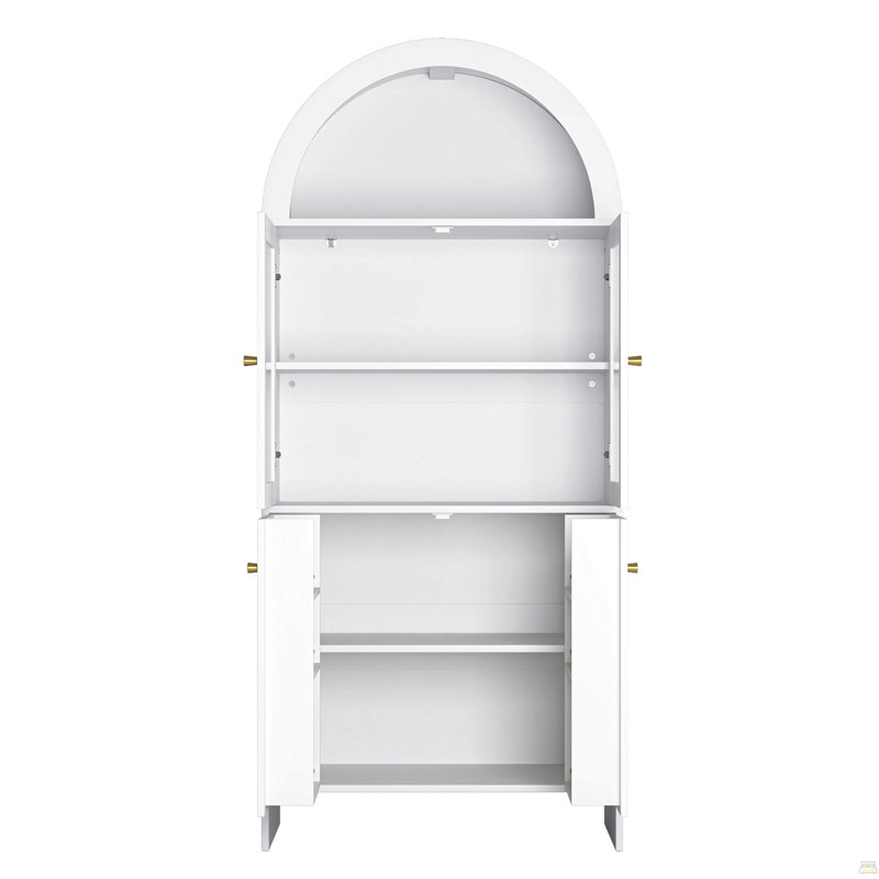 Armoire de dôme en panneau de fibres à densité moyenne Tech-Inspired - Une combinaison intelligente de rangement pour les collations et d'éclairage à DEL.