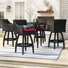 Fionnula Square 4 - Person 38" Long Bar Height Dining Set With Sunbrella Cushion Covers