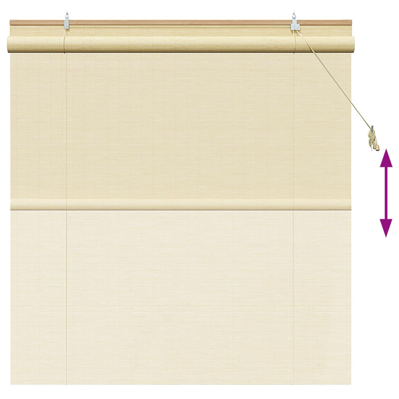 Bamboo Roller shade, Natural, 130 cm W x 160 cm L