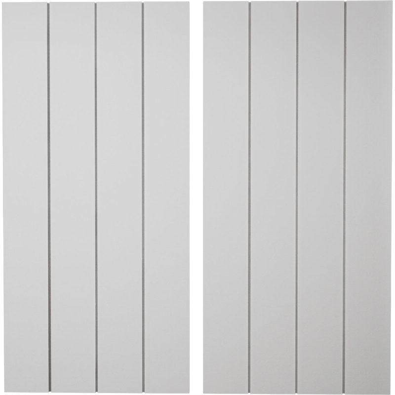 Volets rustiques à quatre planches en faux bois, H 50 po x l 22 po x P 1 po, Texture lisse / brun clair apprêté, 22"