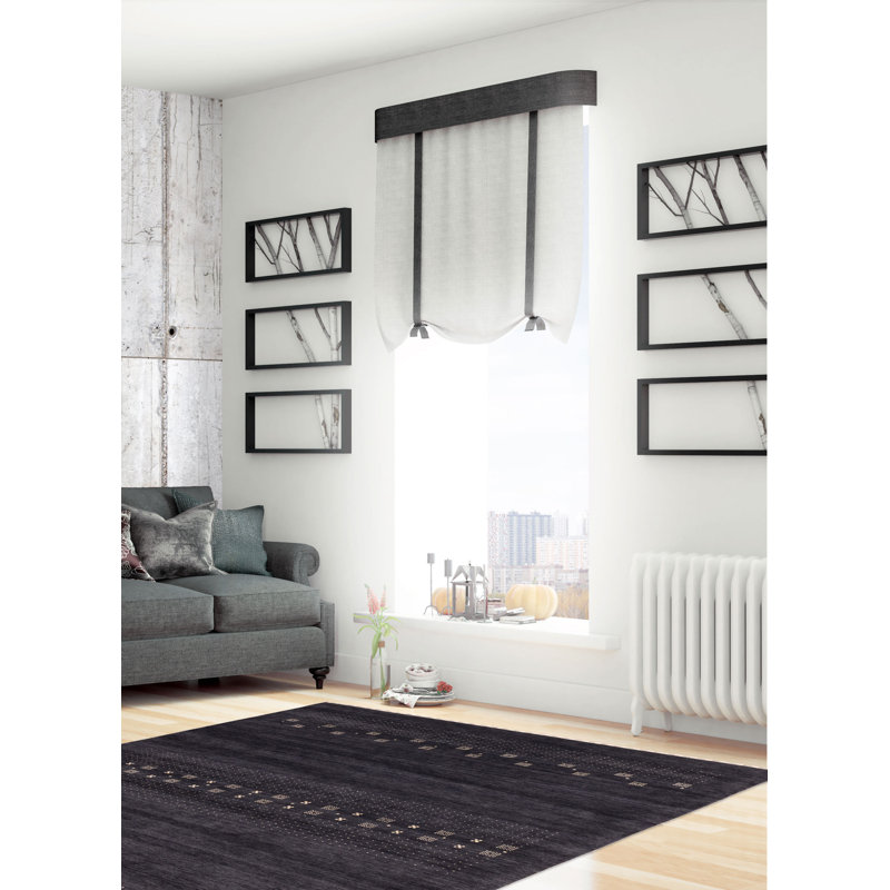 Indo Gabbeh Charcoal Rug 8'1" x 9'10"