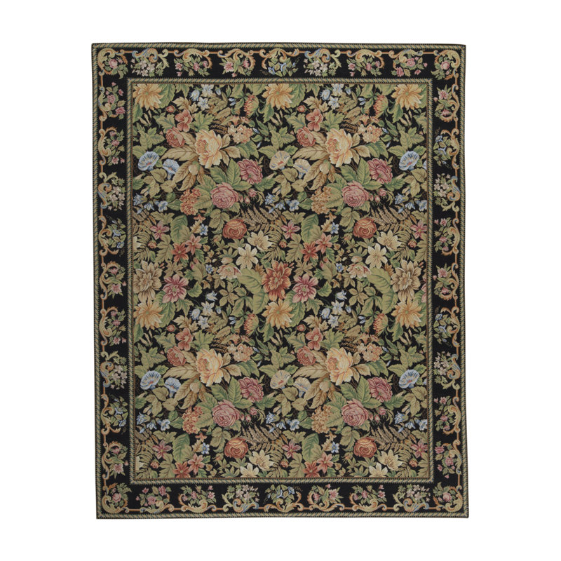 Hand-Knotted High-Quality Black and Brown Area Rug