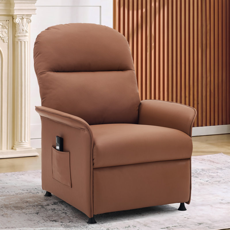 Fauteuil inclinable avec dossier épais, réglable de 110 ° à 160 °, Brown PU