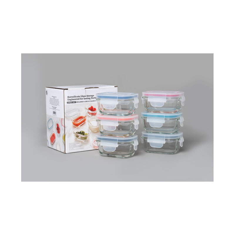 Ensemble de 6 contenants en verre pour aliments