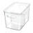 iDesign Crisp Divided Organizer Bin with Handles, 8" x 8" x 12", Clear/Matte White