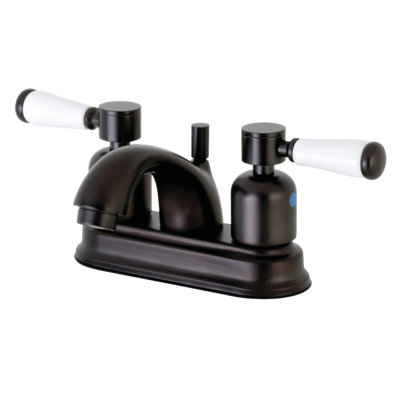 Kingston Brass Paris Two-Handle 3-Hole Deck Mount 4" Centerset Bathroom Faucet with Plastic Pop-Up