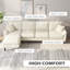 Canapé modulaire avec méridienne interchangeable, blanc crème