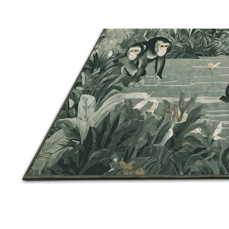 Tapis vert soyeux et moelleux, Rectangle 6 pi x 9 pi