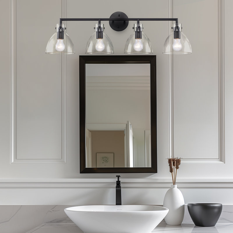 Meuble-lavabo moderne à 4 lumières Essex., Noir