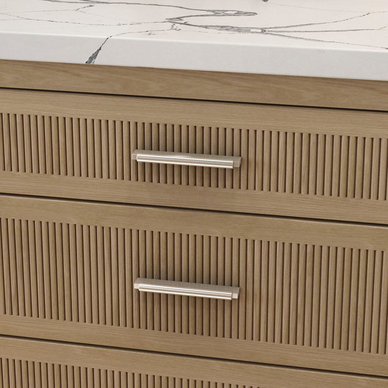Modern Polished Nickel Cabinet Pull with Mounting Hardware