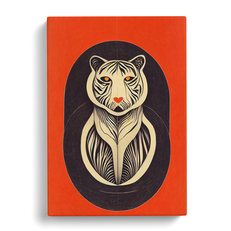 XC1022-4674X Tiger Art Nouveau No.2 - Print on Canvas, Wrapped Camvas, 50cm H x 35cm W