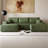 Boneless 107" U-Shaped Cloud Sectional Sofa with Ottoman and Left Chaise, Plush Corduroy Fabric Deep Seat Corner Couch, Modern 4-Seat Sofa for Living Room, No Assembly Required-1506515940