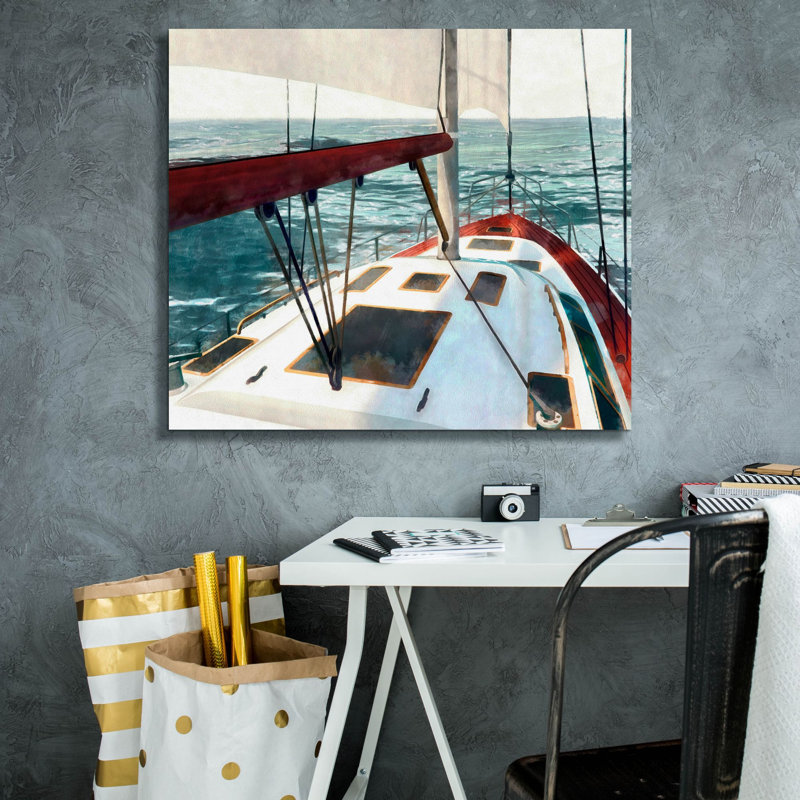  «Sailing The Seas 1» par Alonzo Saunders, art mural sur toile, 30 po x 26 po, H 26 po x l 30 po
