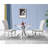 Round Faux Marble Top Metal Base Dining Table-293101902