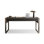 62.99" Black + Beige-white + Grey Rectangular Manufactured Wood + Carbon Steel with 3 drawers Desk