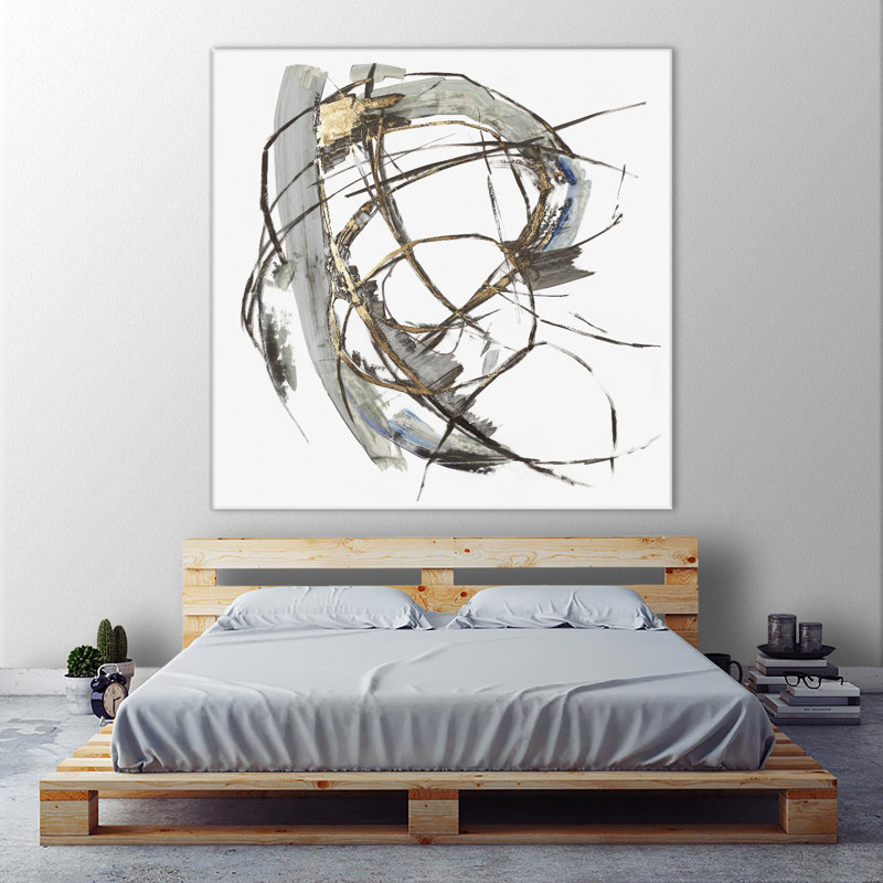 «Gestural Gold I», reproduction d'art sur toile géante, H 54 po x l 54 po x P 1,5 po