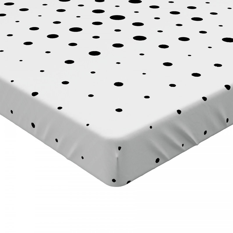 Microfiber Geometric Fitted Sheet, Twin Fitted Sheet, Polka Dots 1