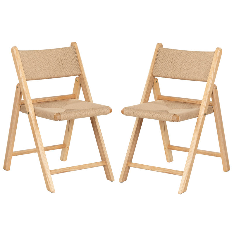 Shaylie Paper Cord Folding Dining Chair, Natural 