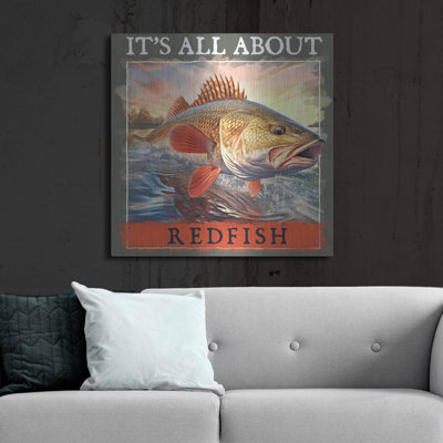  «Redfish» par Jim Baldwin, art mural en métal, 36 po x 36 po