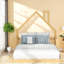 Lit simple en bois robuste avec tête de lit moderne