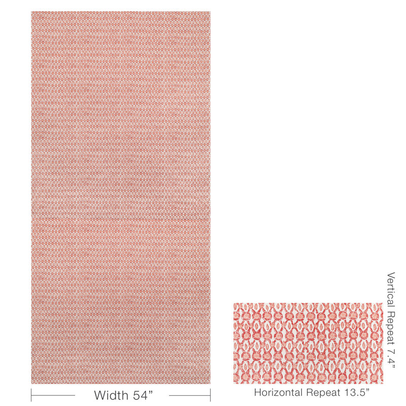 Manoir Galon 100% Cotton Performance Fabric, Coral