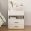 Wooden Nightstand With 2 Drawers And Marbled Worktop-1392644039