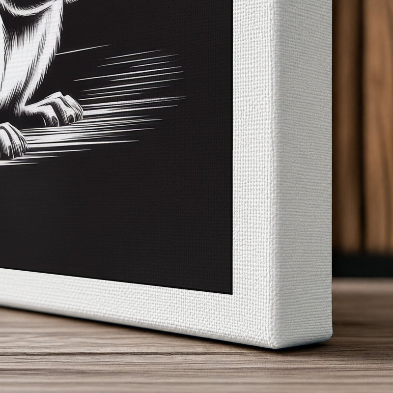 Alert Squirrel Minimalist - Wrapped Canvas, 36x24 - 91.4 x 61.0 cm, White Border