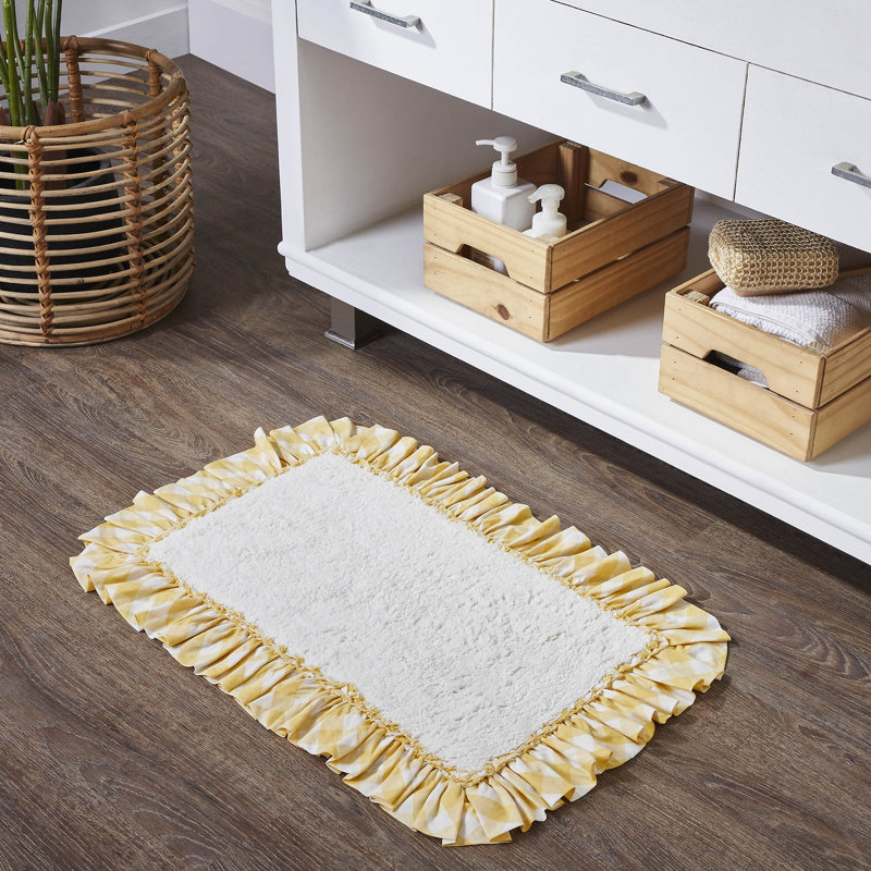  Tapis pour salle de bain Annie, L 20 po x L 30 po, Jaune