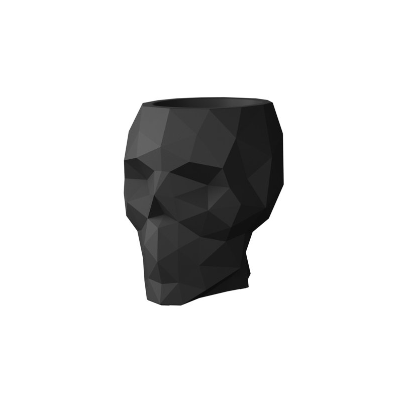 Crâne - Nano pot à fleurs, H 7,25 po x l 5,75 po x P 7,5 po, Noir