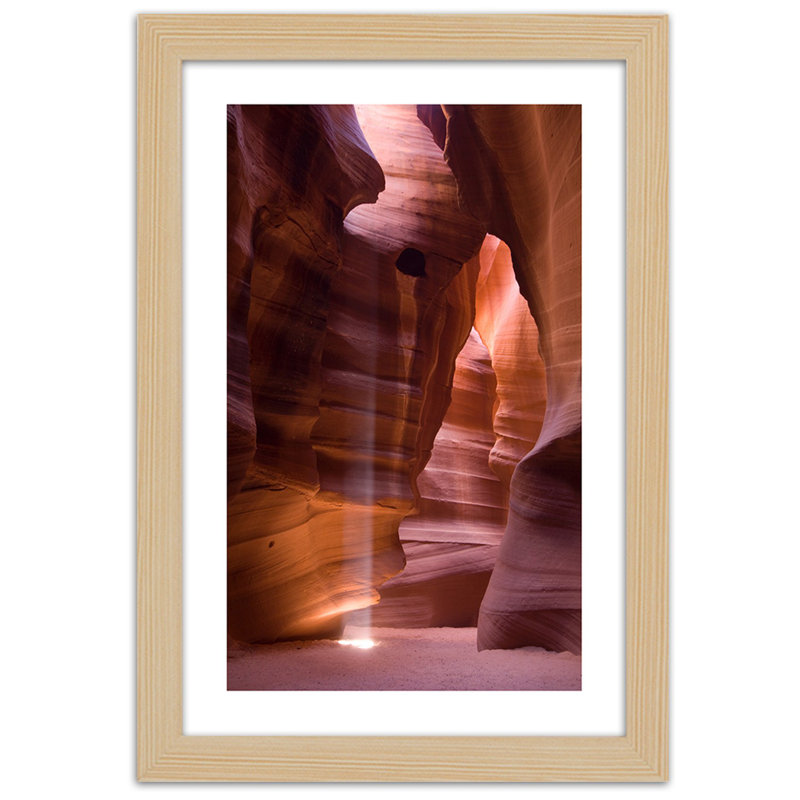 Sunbeams In A Cave - Single Picture Frame Print, 30cm H x 20cm W, Tan