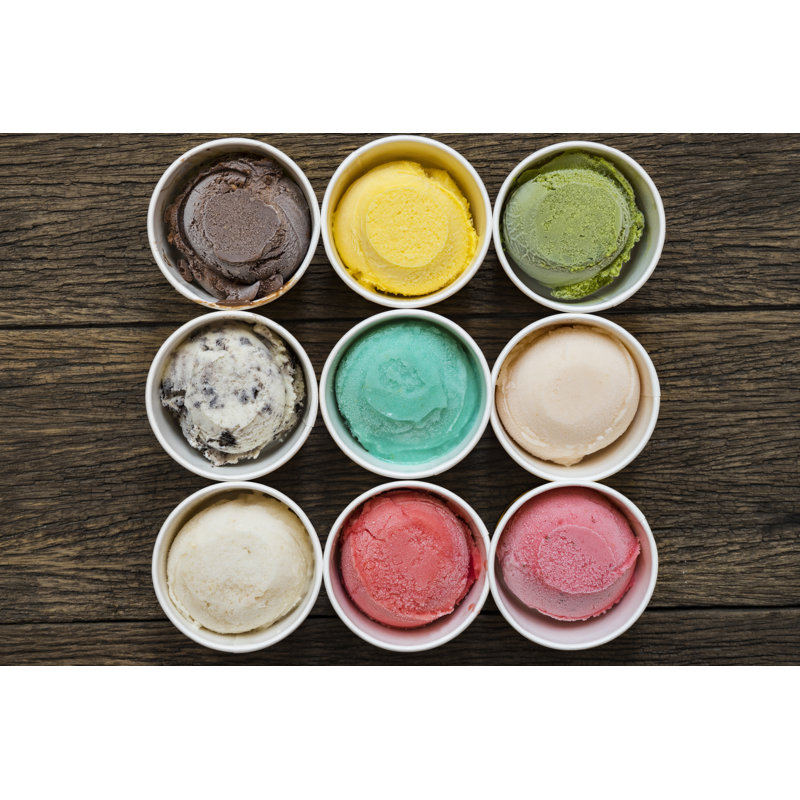 Ice Cream Flavours Background 1 Piece Wrapped Canvas Wall Art, 20cm H x 30cm W x 3.8cm D