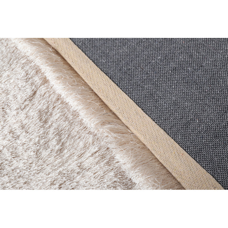 Tapis à poils longs champagne Egbert Collection, Rectangle 5 pi x 7 pi