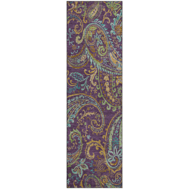 Cerrito Washable Paisley Indoor/Outdoor Rug, Runner 2'3" x 7'6"