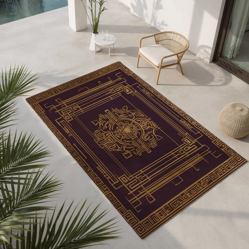Tapis intérieur et extérieur Byzantine Elegance, Rectangle 1 pi 6 po x 2 pi 6 po