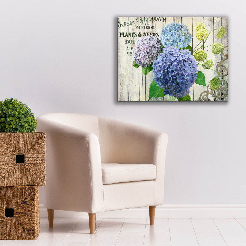 «Farm Seed Hydrangeas» par Art Licensing Studio, art mural sur toile