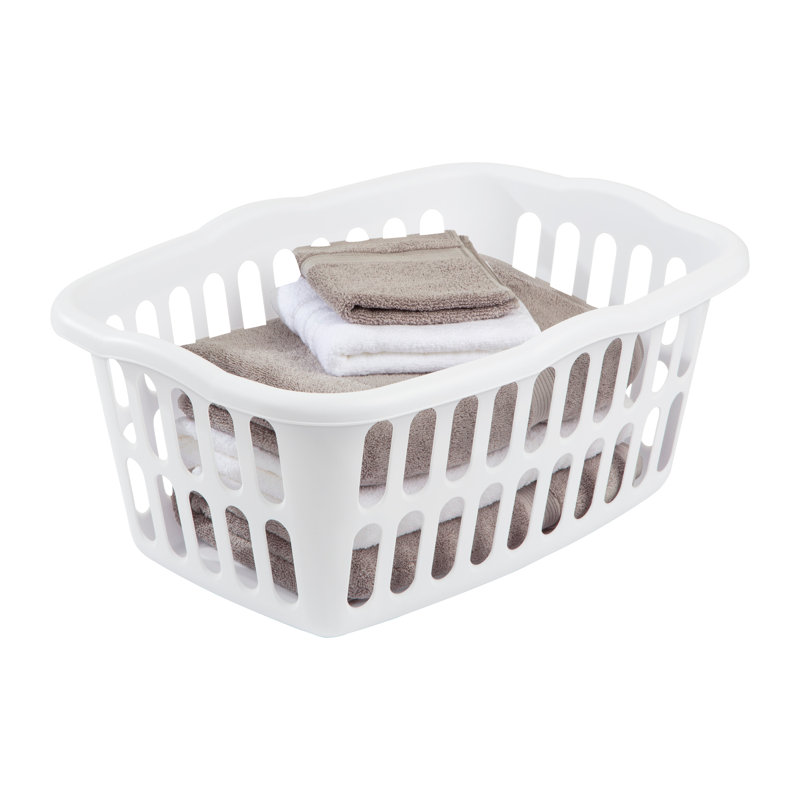 Sterilite 1.5 Bu Rectangular Laundry Basket, Classic Design to Carry Clothes to Laundry Room