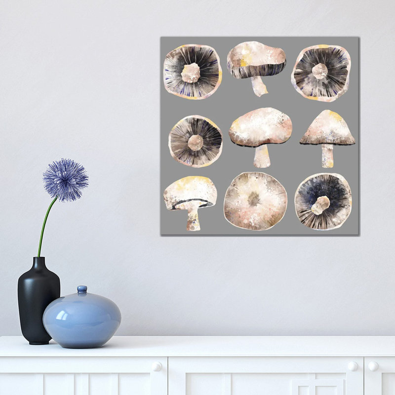Mushrooms by Nic Squirrell - Wrapped Canvas Painting, 45.72 cm H x 45.72 cm W