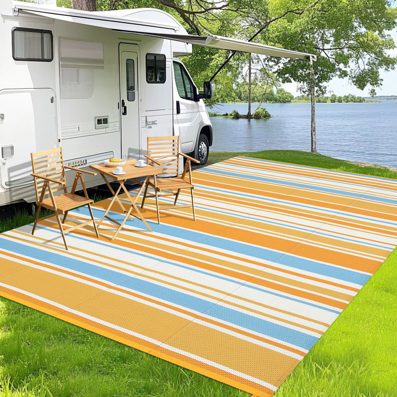 Area Rug, Orange/Blue, Runner 274 x 549 cm