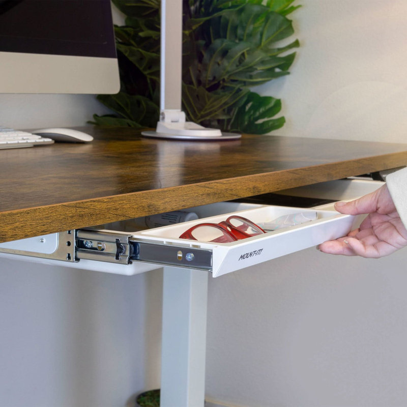 Deep Under Desk Drawer, White