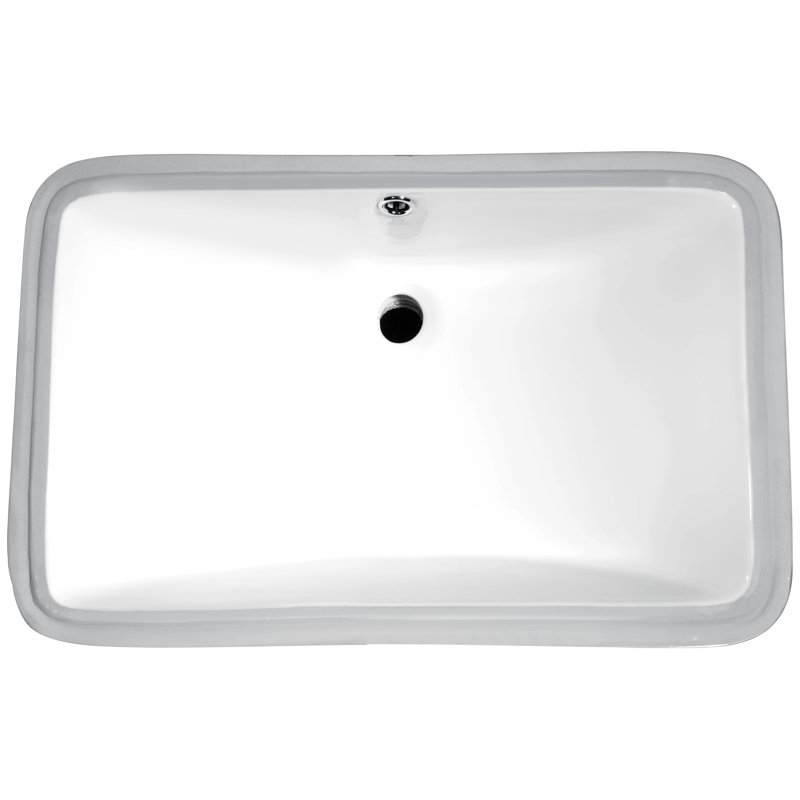 ANZZI Dahlia Series 15.25 " Vitreous China Rectangular Bathroom Sink and Overflow Hole